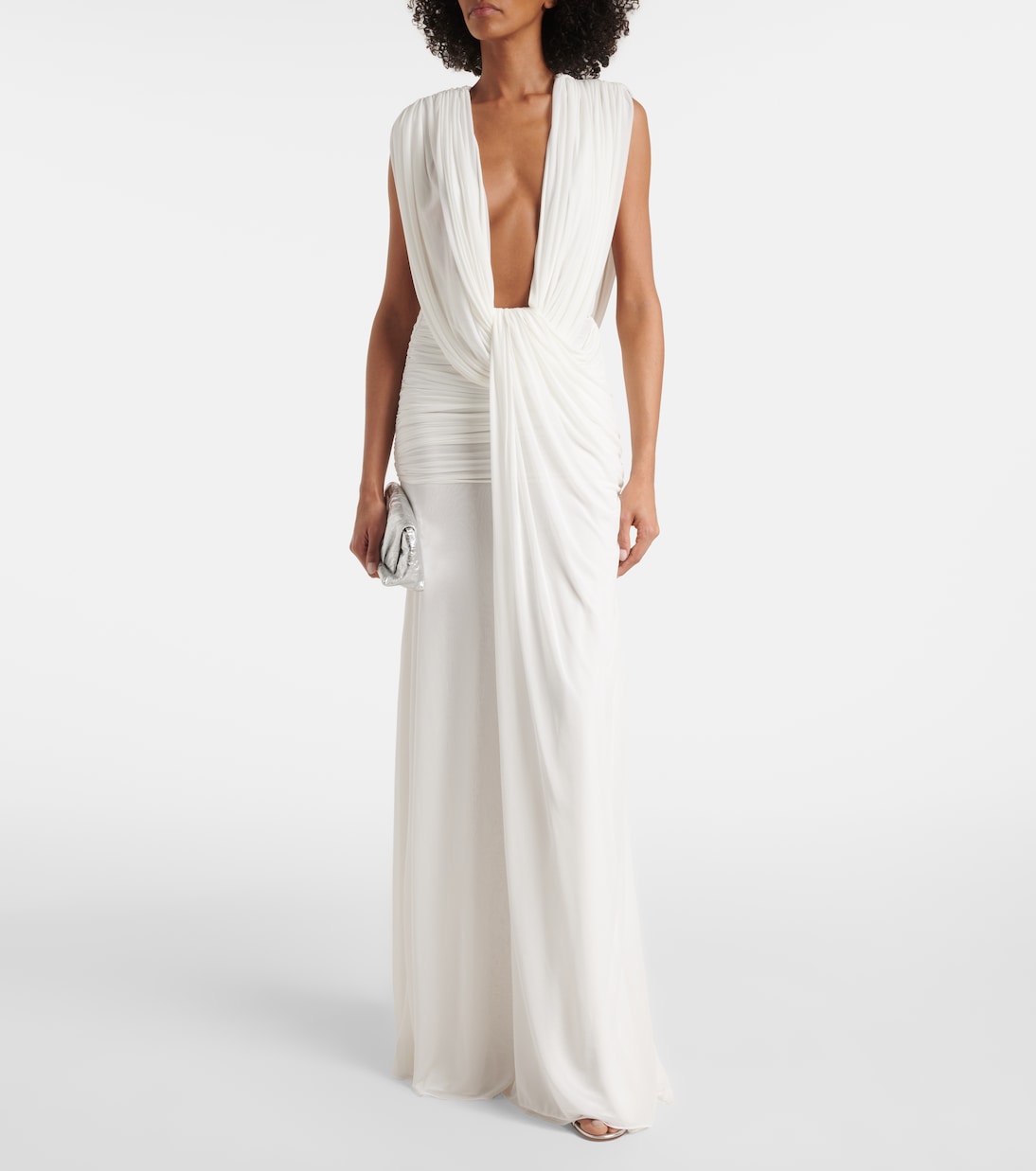 Ripple Draped Gown in White - Christopher Esber