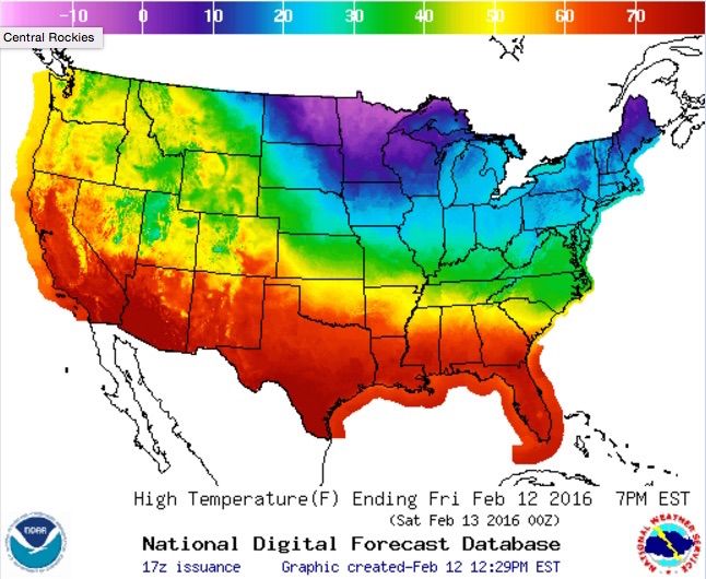 US weather map 2016