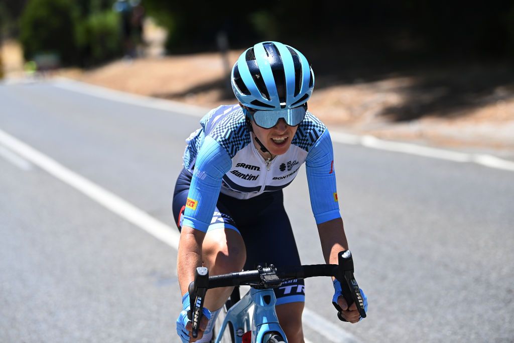 Amanda Spratt (Trek-Segafredo) attacked alone in the final kilometres of stage 2 of the Women's Tour Down Under