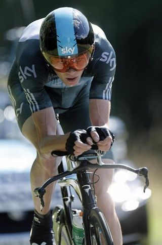Chris Froome (Sky) is the picture of concentration en route to his second place finish.