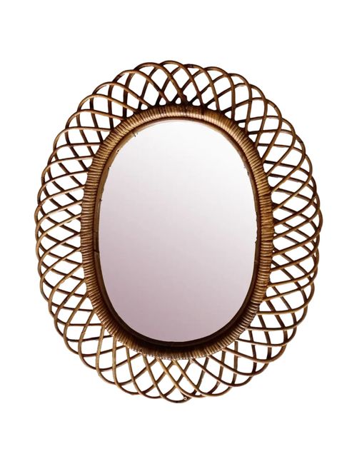 Tan Bamboo Mirror, 1950s