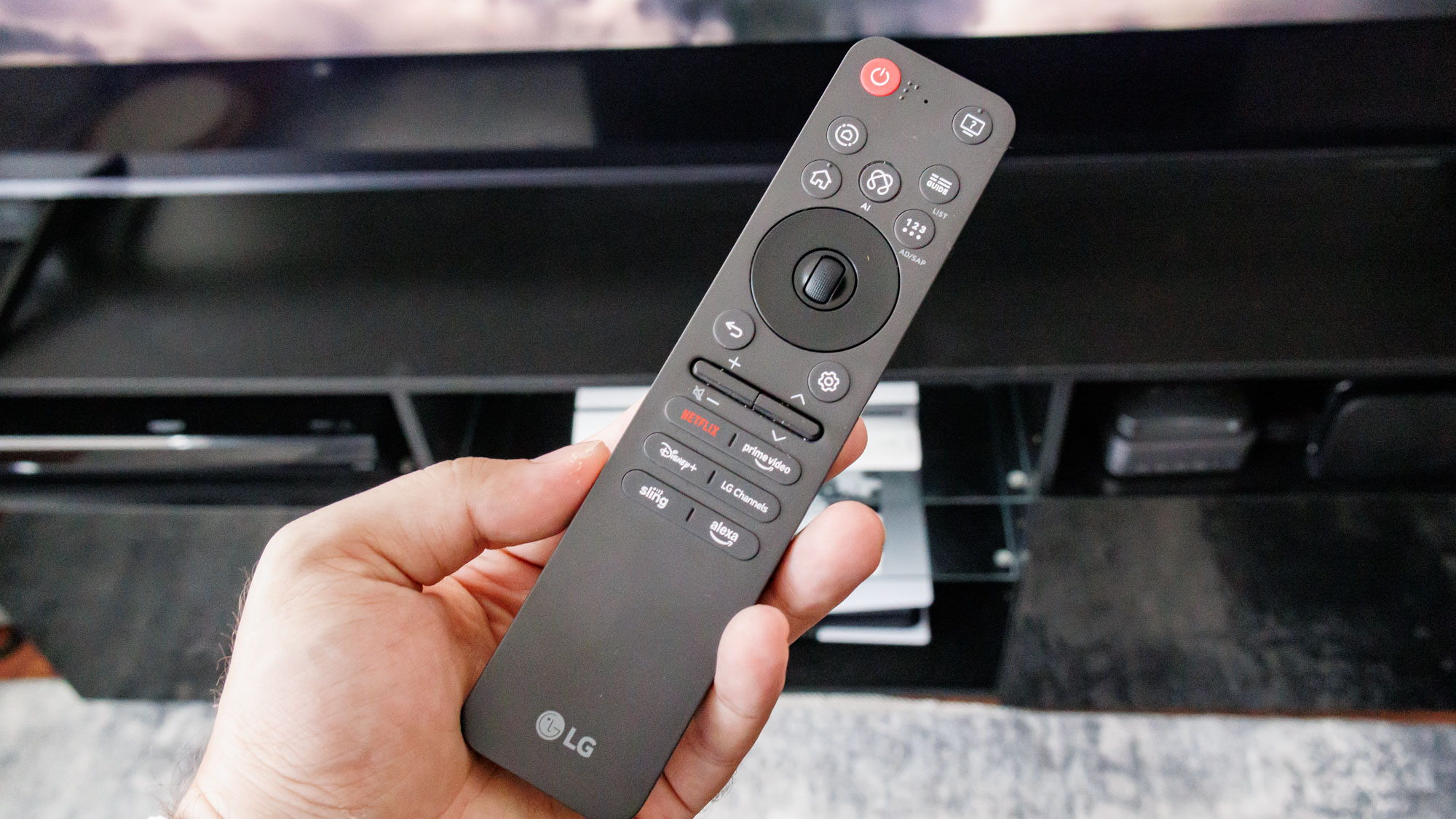 LG QNED92 Mini-LED TV on a stand
