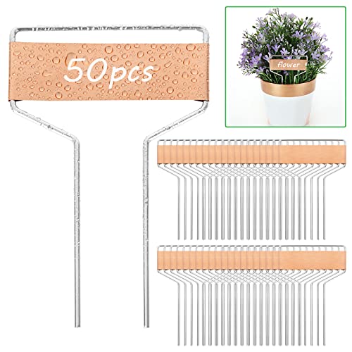50 Pcs Metal Plant Labels Plant Tags 4 Inch Plant Markers for Garden Waterproof Copper Plant Tags Outdoor Garden Label Stakes Reusable Nursery Tags Garden Plant Copper Label for Seedlings