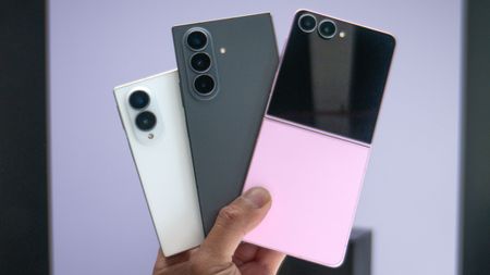 The Samsung Galaxy Z 8 lineup in hand