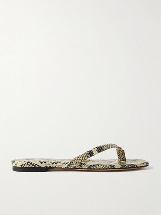Renee Snake-Effect Leather Sandals