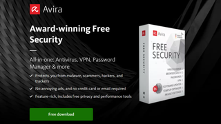 Avira Free Security Suite website screenshot