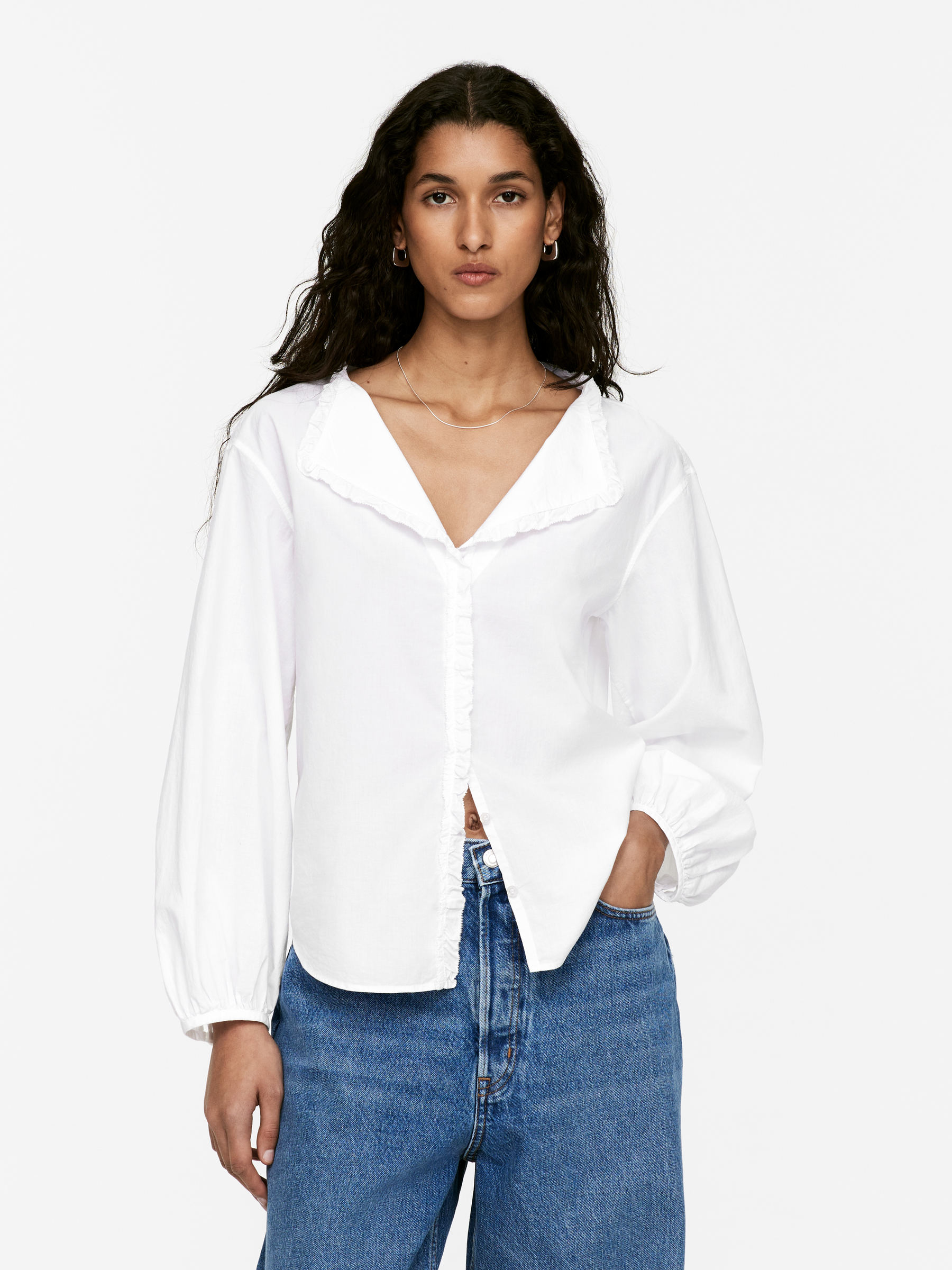 Frill Blouse 
 White 
 Women 
 Arket Gb