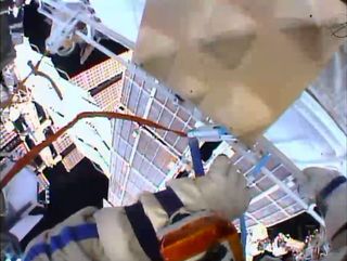 Spacewalk Helmet Camera Image