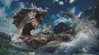Lagiacrus, a large leviathan monster, in Monster Hunter Wilds.