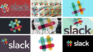 Examples of the old Slack logo working poorly on different systems