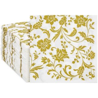 100-Pack Decorative Floral Paper Napkins