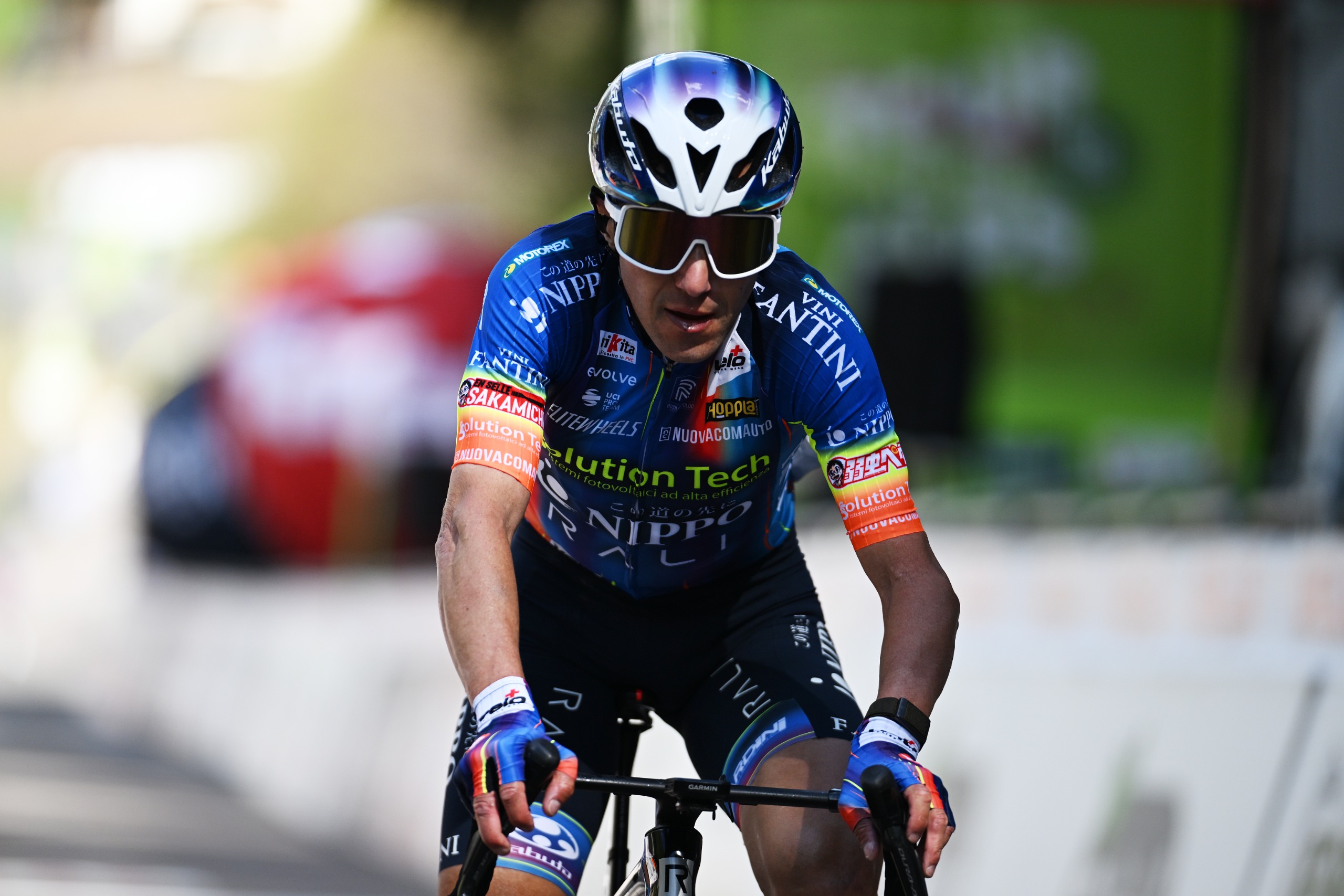 Domenico Pozzovivo of Italy and Team Solution Tech NIPPO Rali crosses the finish line during the 48th Tour of the Alps 2026, Stage 2 (Photo by Tim de Waele/Getty Images)