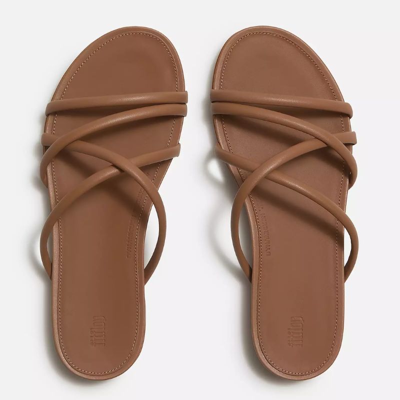 GRACIE Leather Strappy Slides cut out