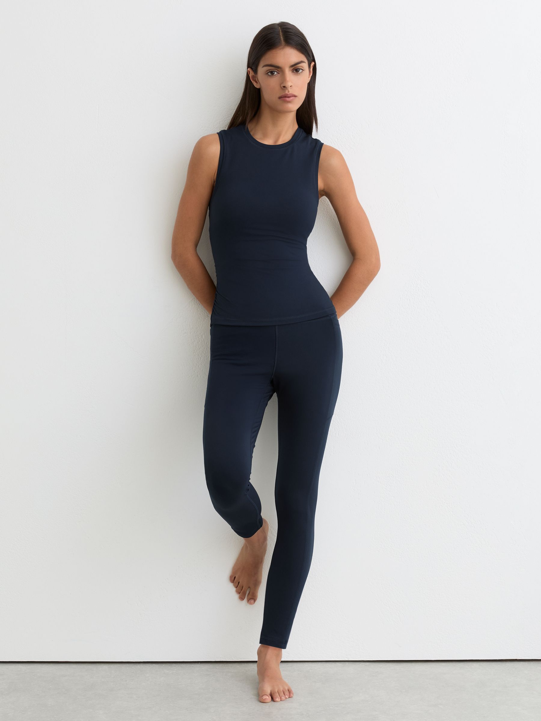 High-Waisted Full-Length Leggings in Navy