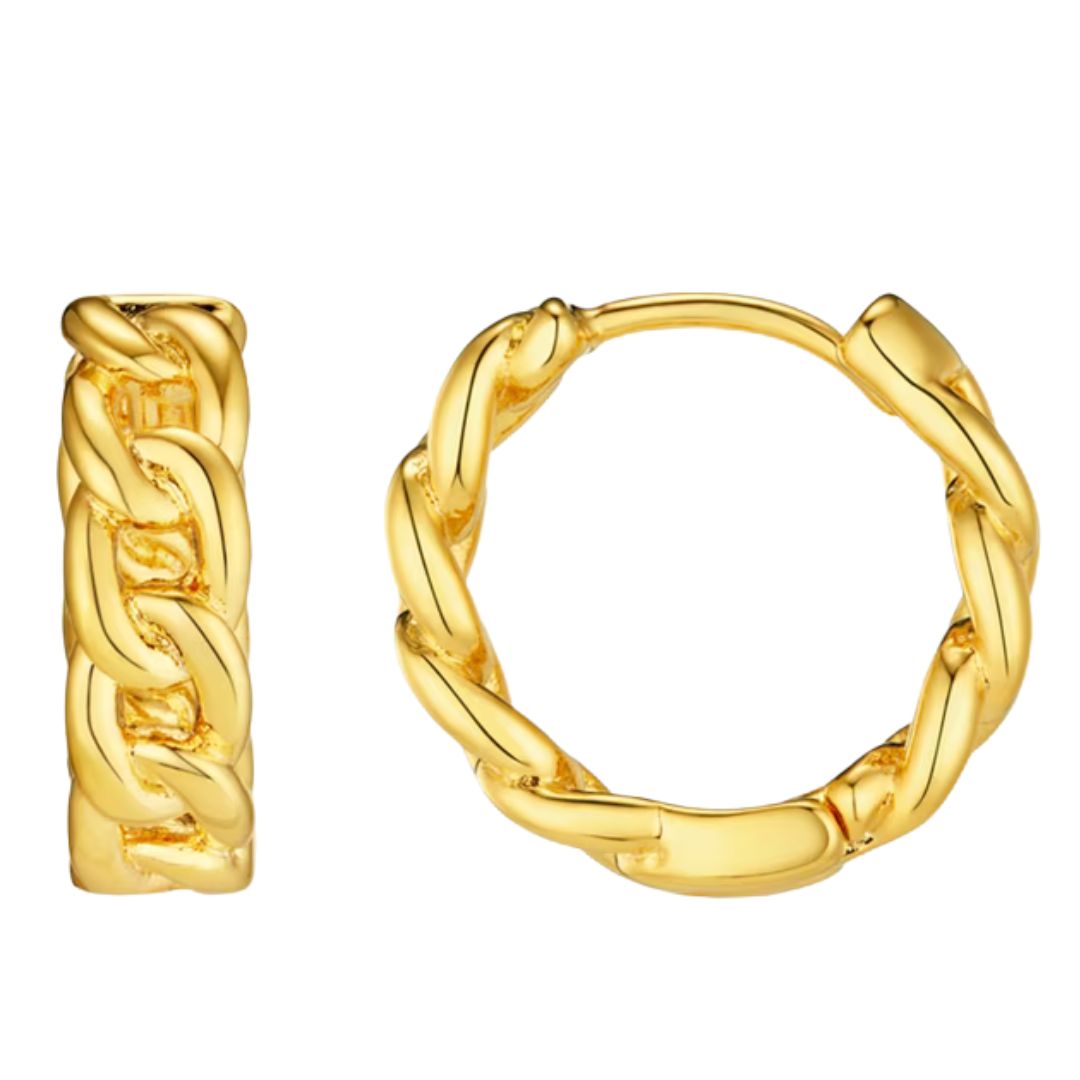 Orelia Chain Huggie Hoop Earrings