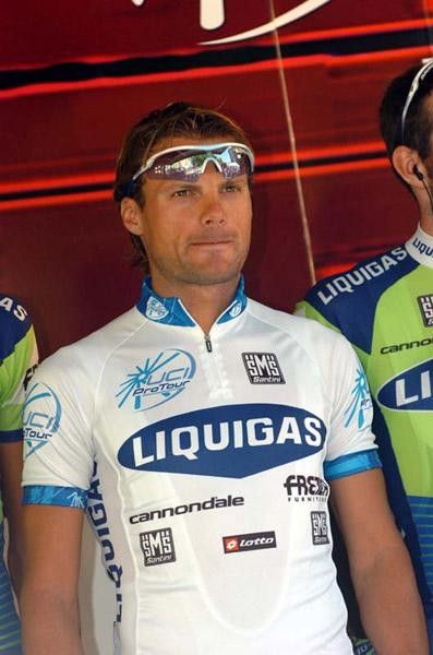 Danilo Di Luca (Liquigas) in the all-white ProTour leader's kit