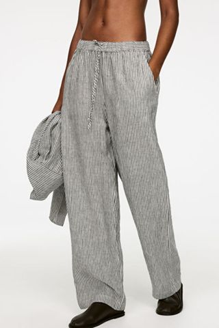 Pantalones de lino con cordón