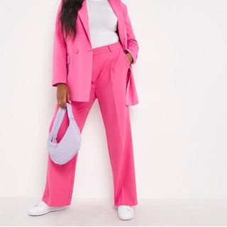 pink wide leg trousers