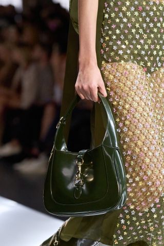 A green Gucci Jackie Bag in the brand's Fall 2024 show.