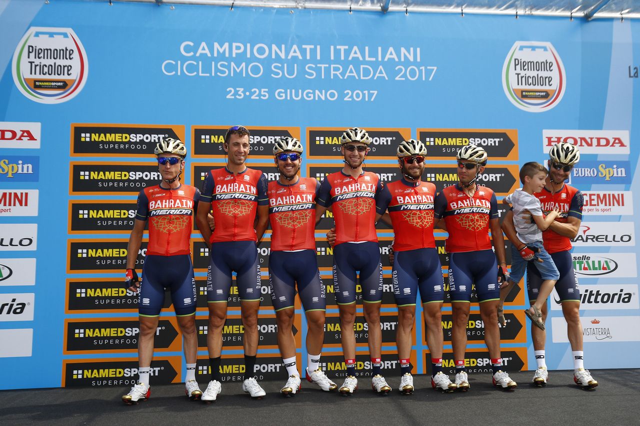 Bahrain Merida at the Italian road nationals team presentation