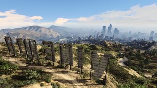 GTA 5 on PS5 and Xbox Series X Vinewood sign