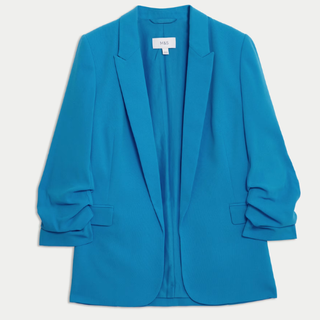 Ruched Sleeve Blazer