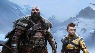 Kratos and Atreus stand next to each other