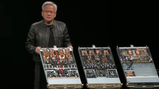 Nvidia CEO Jensen Huang presenting Grace Blackwell at Computex 2025
