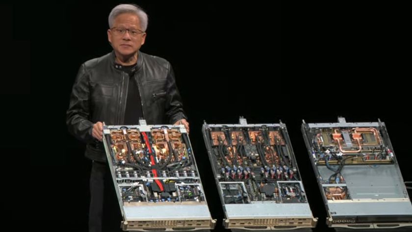 Nvidia CEO Jensen Huang presenting Grace Blackwell at Computex 2025