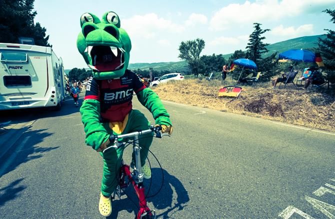 Just one of many fans on Mont Ventoux decked out in costume for Sunday's stage