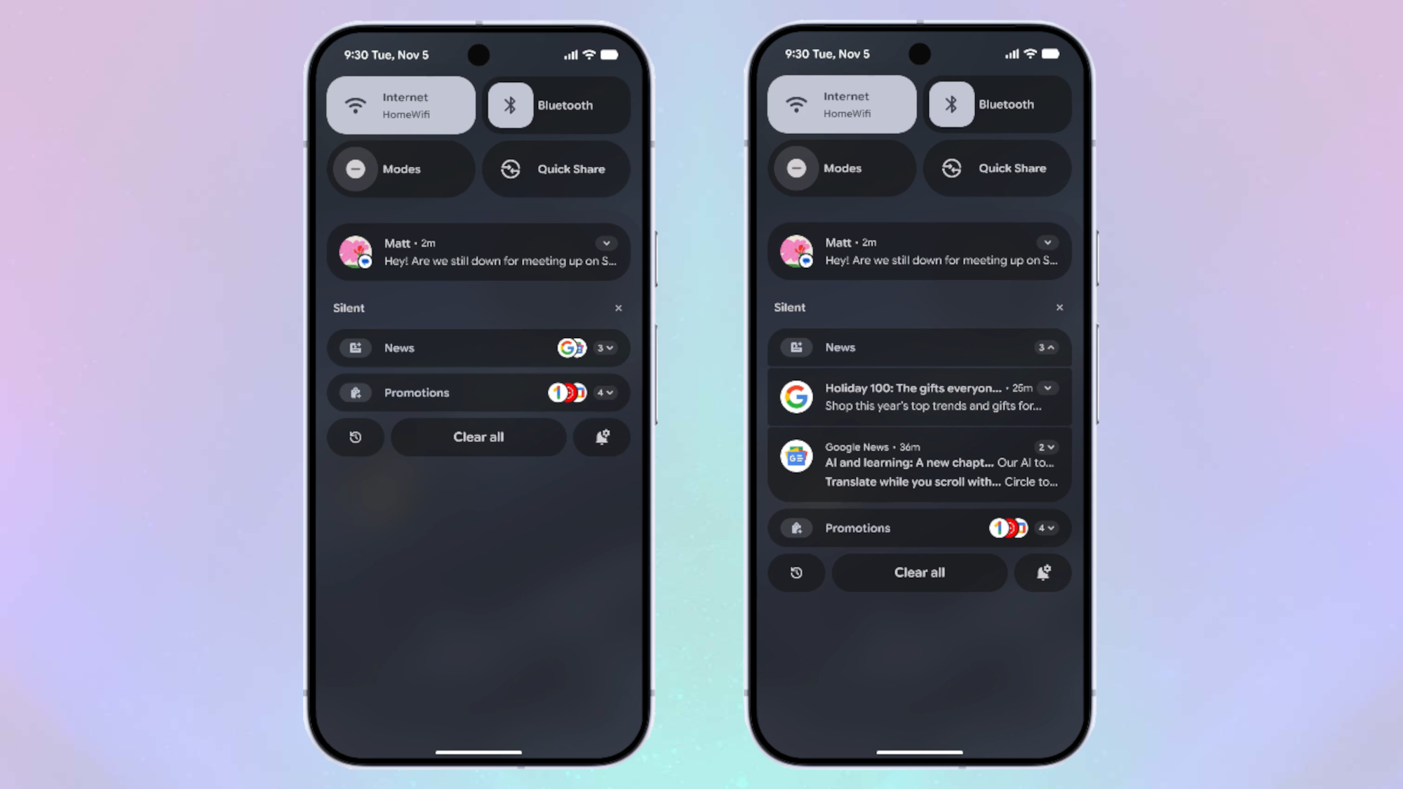 Google&#039;s Notification organizer