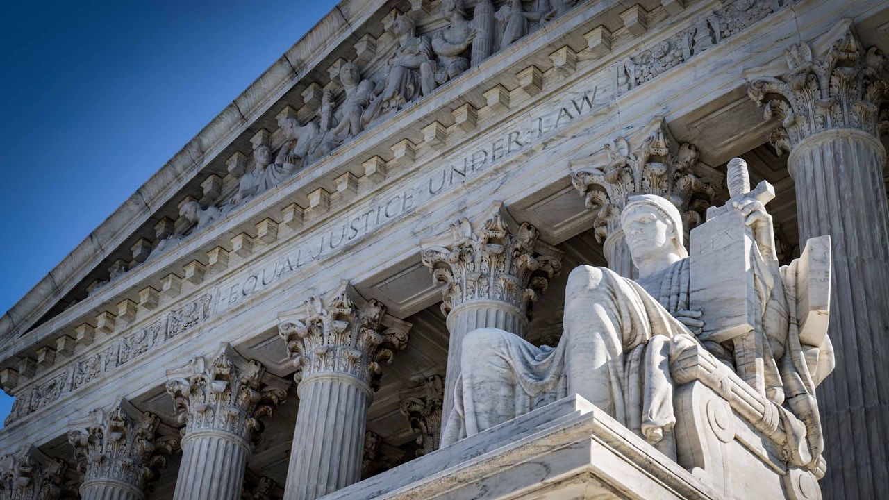 The exterior of the Supreme Court building.