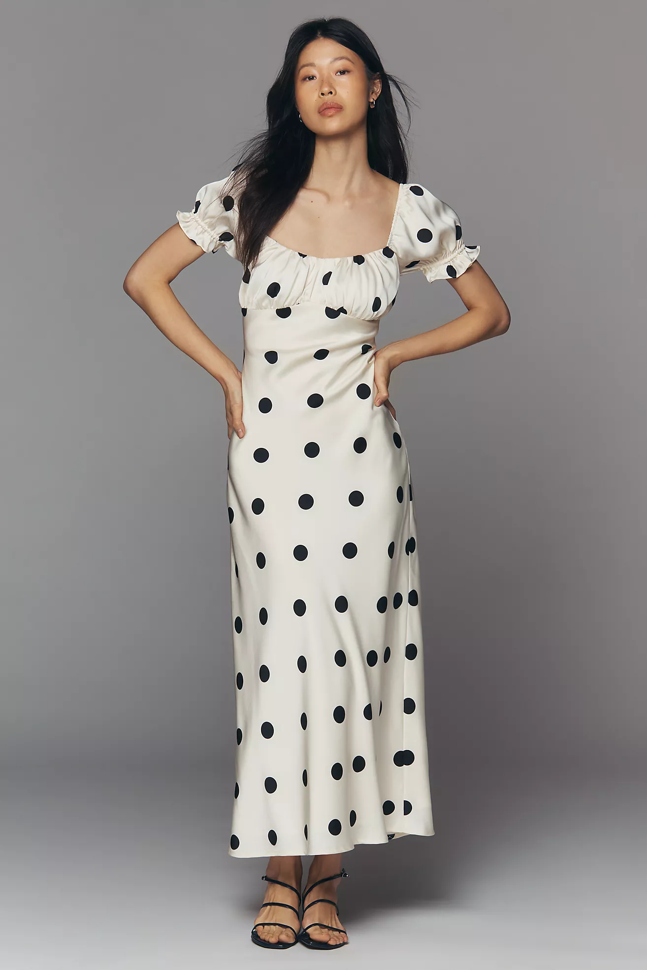 Lulus Keaton Puff-Sleeve Midi Dress