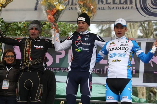 The stage 1 podium: Ventoso, Montaguti and Savio