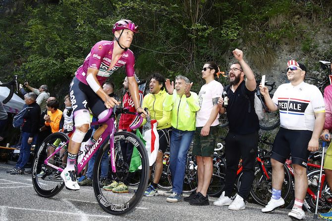 Pascal Ackermann (Bora-Hansgrohe) enjoys some encouragement on stage 19 of the 2019 Giro d'Italia