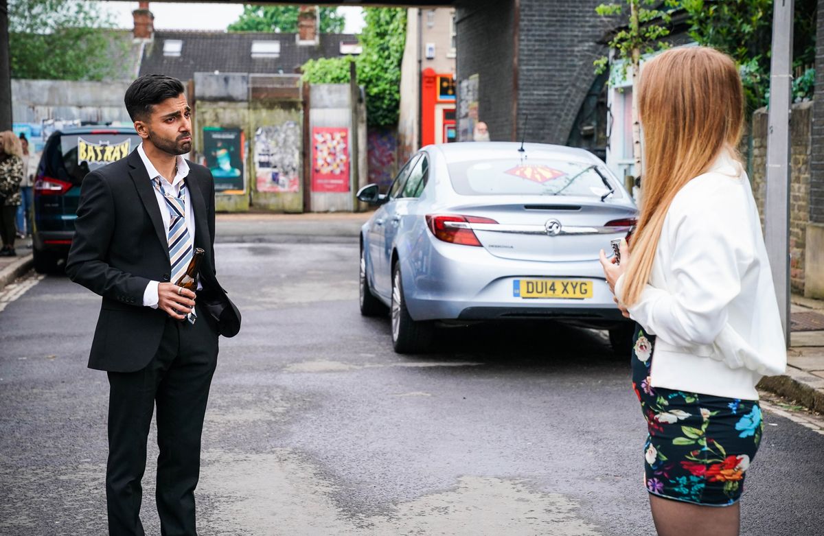 Vinny Panesar talks to Tiffany Butcher Baker in EastEnders