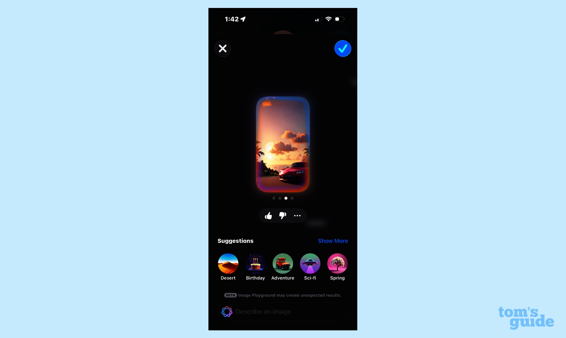 image playground background options for iOS 26 messages
