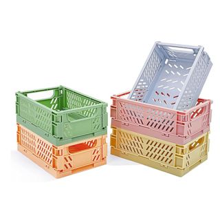 A set of colorful crate boxes
