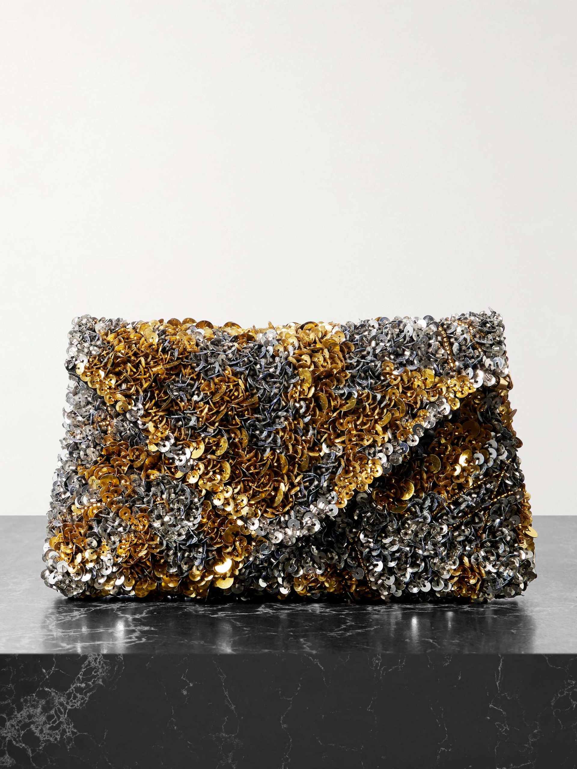 Embellished Satin Clutch