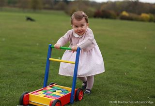 Princess Charlotte with baby walker