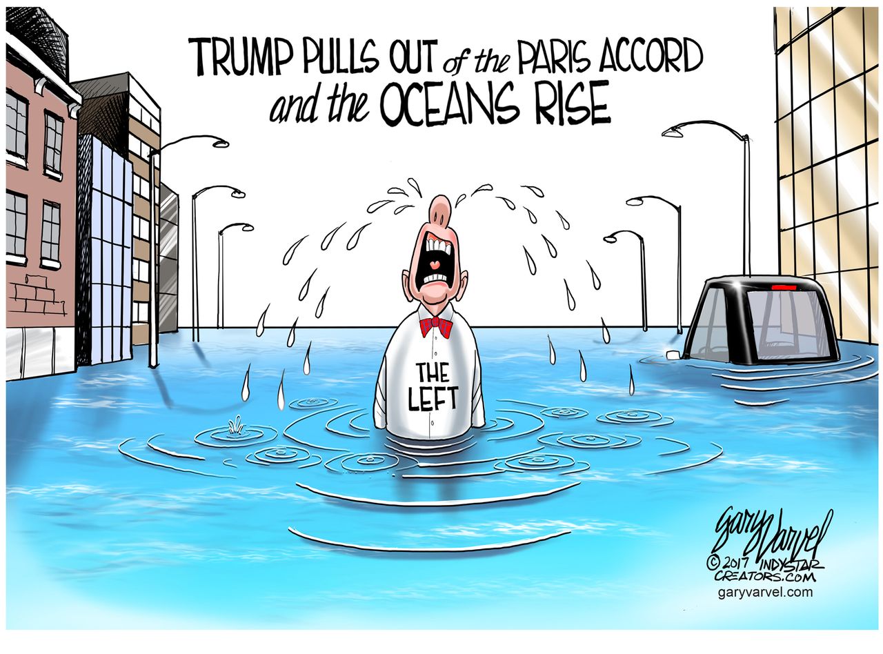 Political cartoon U.S. Trump Paris climate change&amp;amp;nbsp;left