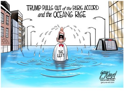 Political cartoon U.S. Trump Paris climate change&nbsp;left
