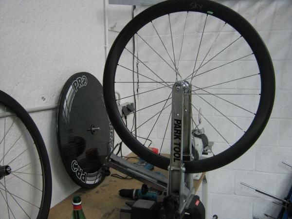 Carbon wheels get prepared for glueing