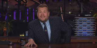 James Corden talking about the European Super League on The Late Late Show