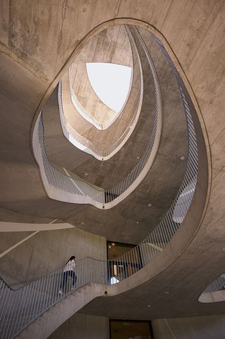 organic concrete staircase at 462 SIP Main Campus by Herzog and de Meuron