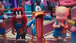 Yosemite Sam, Daffy Duck, and Porky Pig in 'Space Jam: A New Legacy'.