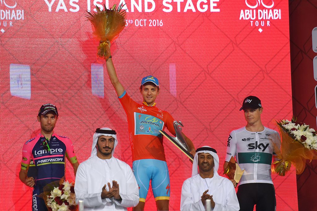 Tanel Kangert on the top step of the podium