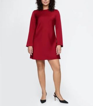 Image of red satin dress