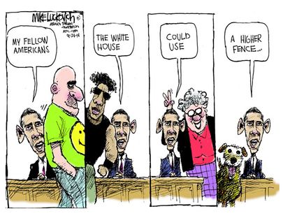 Obama cartoon White House security U.S.