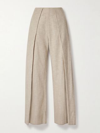 Pompori Pleated Canvas Wide-Leg Pants